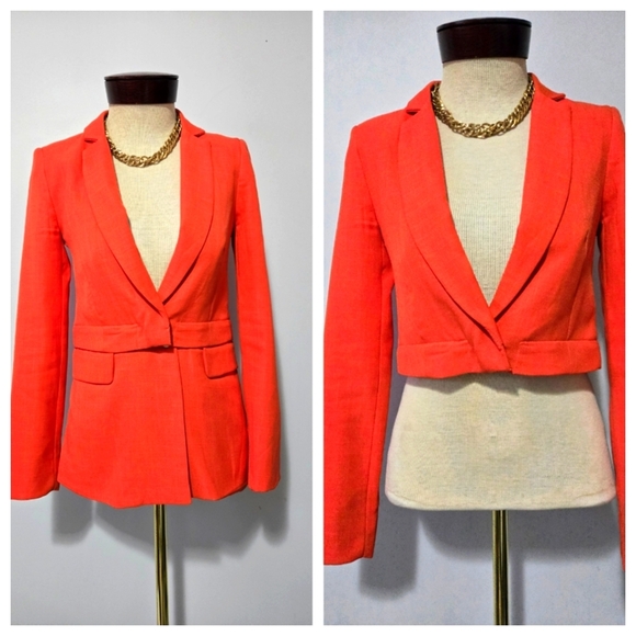 W118 BY WALTER BAKER Orange Midzipped Blazer. Size XS - Picture 1 of 15